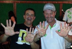 Bill and Shane celebrate a shared Most Strokes