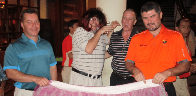 Christian Molau wearing that familiar "not another bloody skirt" look as well as the skirt itself ....