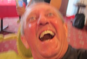 Mark deliriously happy upon learning of his victory!