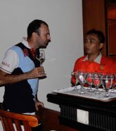 Jan keeping an eye onm the drinks