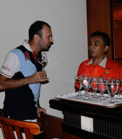 Jan keeping an eye onm the drinks